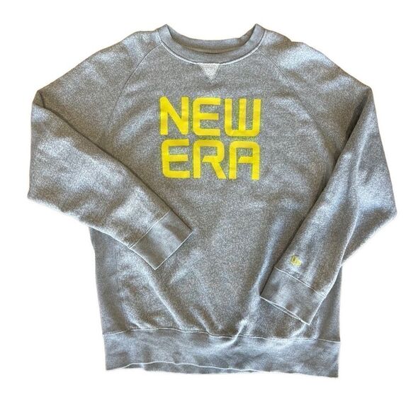 New Era sweatshirt pullover crew neck grey neon size 2XL - Picture 1 of 14